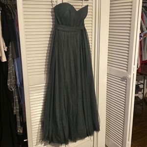 Revelry Eucalyptus Tulle Convertible Bridesmaid Dress, size 8